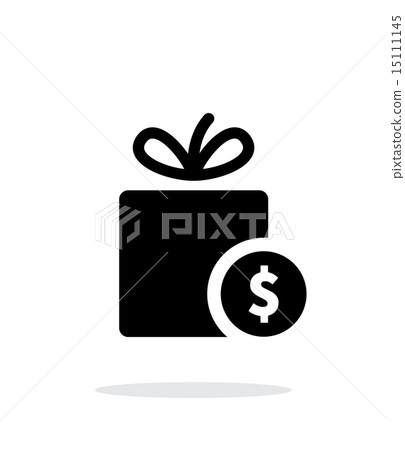 Gift with price tag icon on white background. Gift with price tag icon on white background. 15111145
