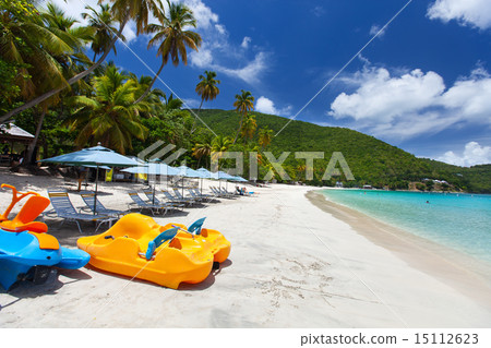 Beautiful tropical beach at Caribbean 15112623