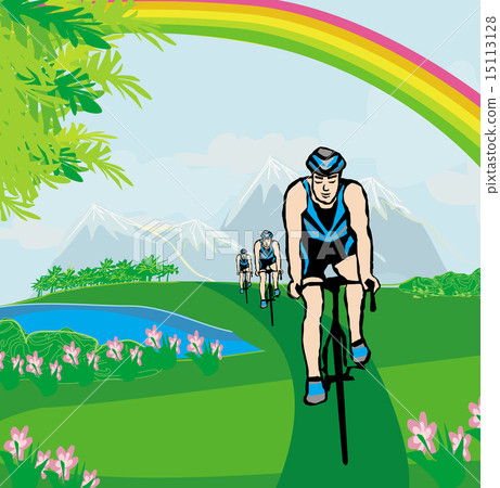 training cyclists in the mountains 15113128