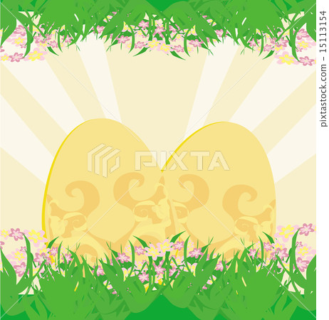 Easter Egg On Grunge Background card 15113154
