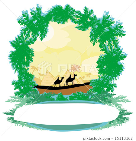 camel caravan in wild africa - abstract frame camel caravan in wild africa - abstract frame 15113162