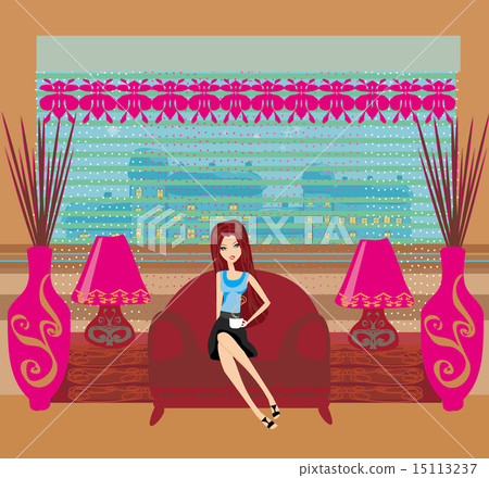 relax with a coffee in an elegant room 15113237