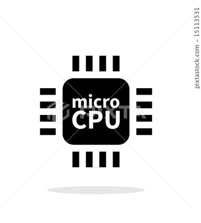 Micro CPU simple icon on white background. - Stock Illustration ...