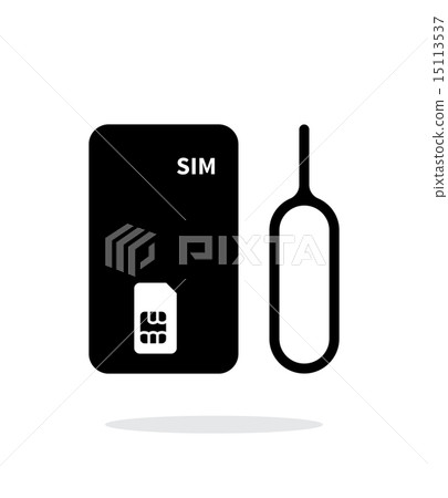 Standard SIM simple icon on white background. 15113537