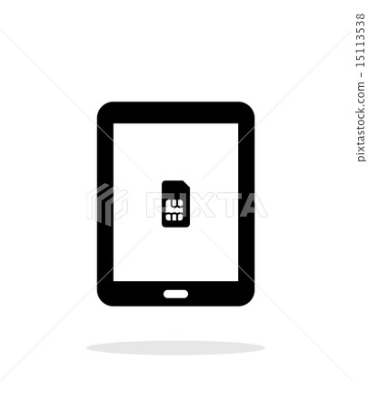Tablet with SIM simple icon on white background. 15113538