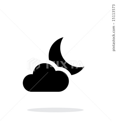Partly cloudy night simple icon on white background. 15113573