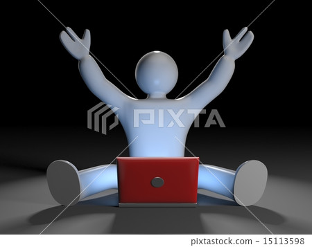 People are happy about something working at laptop People are happy about something working at laptop 15113598