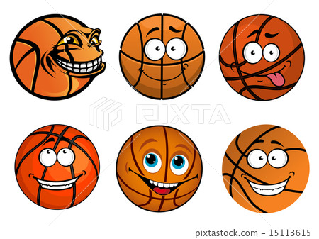 Cartoon happy basketball balls characters Cartoon happy basketball balls characters 15113615