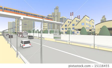 工廠，火車和巷道 15116455