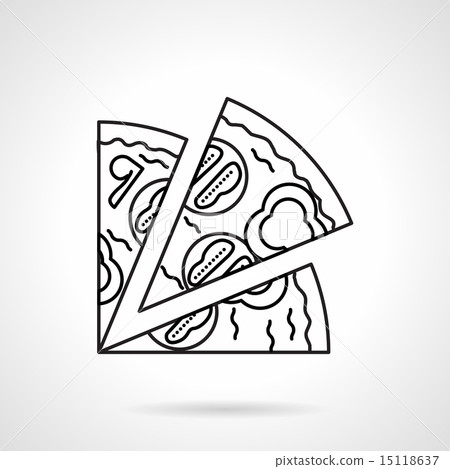 Pizza black line vector icon - Stock Illustration [15118637] - PIXTA