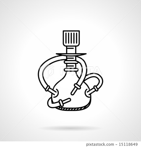 Black line vector icon for hookah 15118649