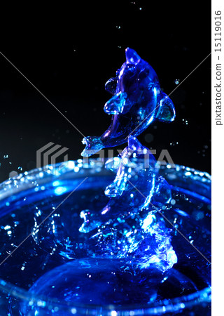 Dolphin raising splash. Repeat shooting. 15119016