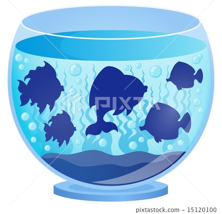 Aquarium with fish silhouettes 2 15120100