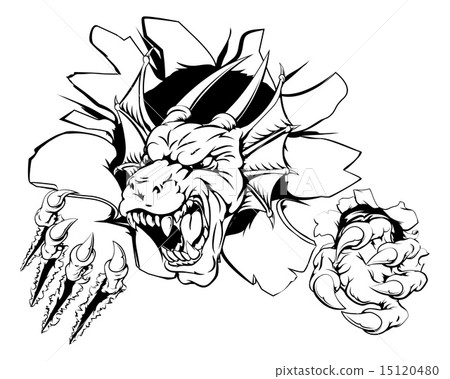 Angry dragon sports mascot 15120480