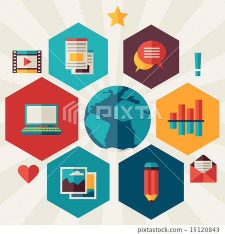 Blog concept illustration in flat design style - Stock Illustration ...