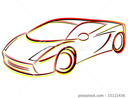 Vector drawing car - Stock Illustration [15121436] - PIXTA