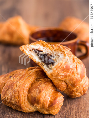 bite croissant with chocolate, french breakfast bite croissant with chocolate, french breakfast 15121507