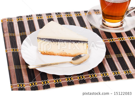 Piece of cake with tea. Piece of cake with tea. 15122083