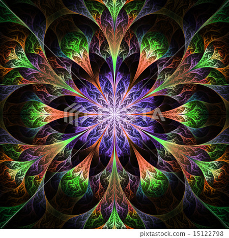 Beautiful fractal flower in darkblue and green. Beautiful fractal flower in darkblue and green. 15122798