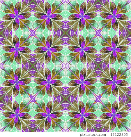 Multicolored symmetrical pattern in stained-glass Multicolored symmetrical pattern in stained-glass 15122805