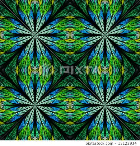 Symmetrical pattern in stained-glass style. 15122934