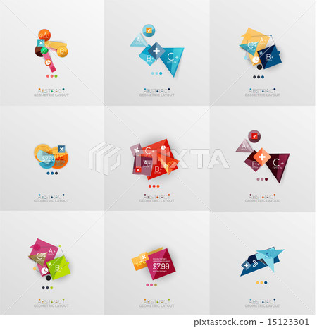 Set of paper graphic layouts 15123301