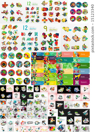 Super mega set of abstract geometric paper graphic layouts 15123340