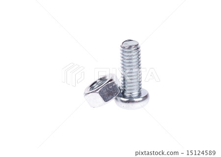 Screw and nut isolated on white background Screw and nut isolated on white background 15124589