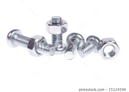 Screw and nut isolated on white background Screw and nut isolated on white background 15124590