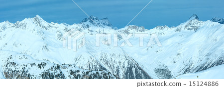 Silvretta Alps winter view (Austria). Panorama. 15124886