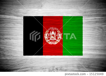 Afghanistan flag on wood texture 15125049