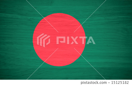 Bangladesh flag on wood texture 15125182