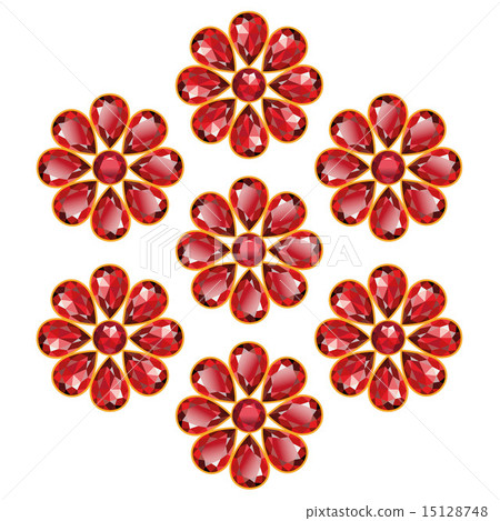 Red Flowers of Rubies Isolated Objects Red Flowers of Rubies Isolated Objects 15128748