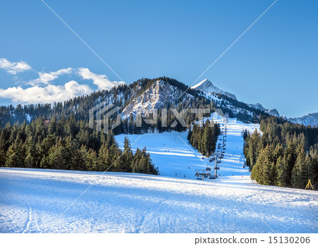 Mountain skiing slopes and ski lift Mountain skiing slopes and ski lift 15130206