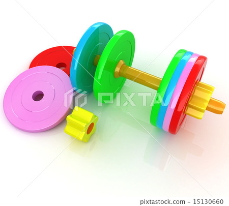 Colorful dumbbells are assembly Colorful dumbbells are assembly 15130660