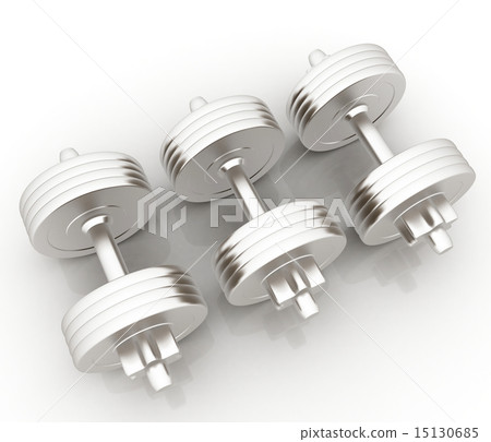 Metall dumbbells on a white background Metall dumbbells on a white background 15130685