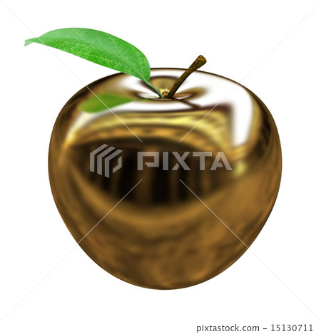 Gold apple isolated on white background. Series Gold apple isolated on white background. Series 15130711
