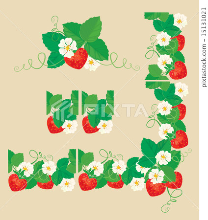 Rectangular frame ornament with Strawberries Rectangular frame ornament with Strawberries 15131021