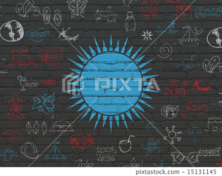 Tourism concept: Sun on wall background 15131145