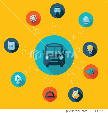 Flat concept, set modern design with shadow... - Stock Illustration ...