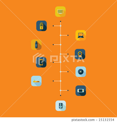 Flat concept, set modern design with shadow - Stock Illustration ...