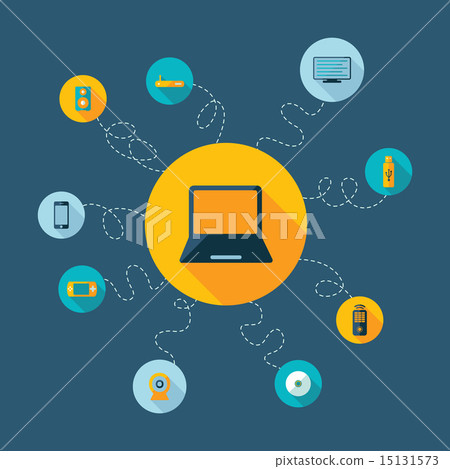 Flat concept, set modern design with shadow - Stock Illustration ...