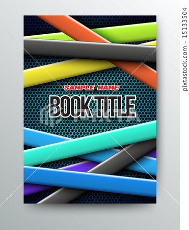 Cover design template colours ribbons.  15133504