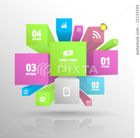 Boxes banner abstract background of color.  15133505