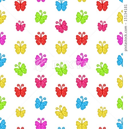 Seamless Pattern Hand Drawn Butterflies Seamless Pattern Hand Drawn Butterflies 15134181