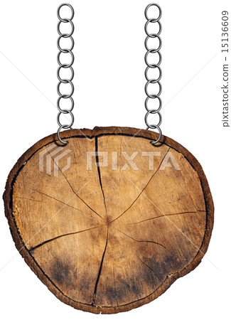 Wooden Sign with Metal Chain Wooden Sign with Metal Chain 15136609