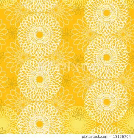 向日葵無縫模式（黃色背景） 15136704