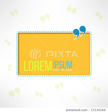 Quotation background with quote sign. Yellow text frame on white background. Vector illustration Quotation background with quote sign. Yellow text frame on white background. Vector illustration 15138168