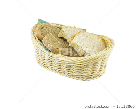 Fresh bread in wicker basket 15138866