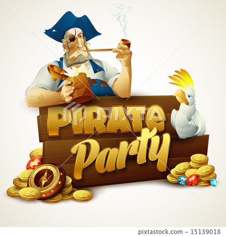 Pirate party poster. Vector illustration Pirate party poster. Vector illustration 15139018